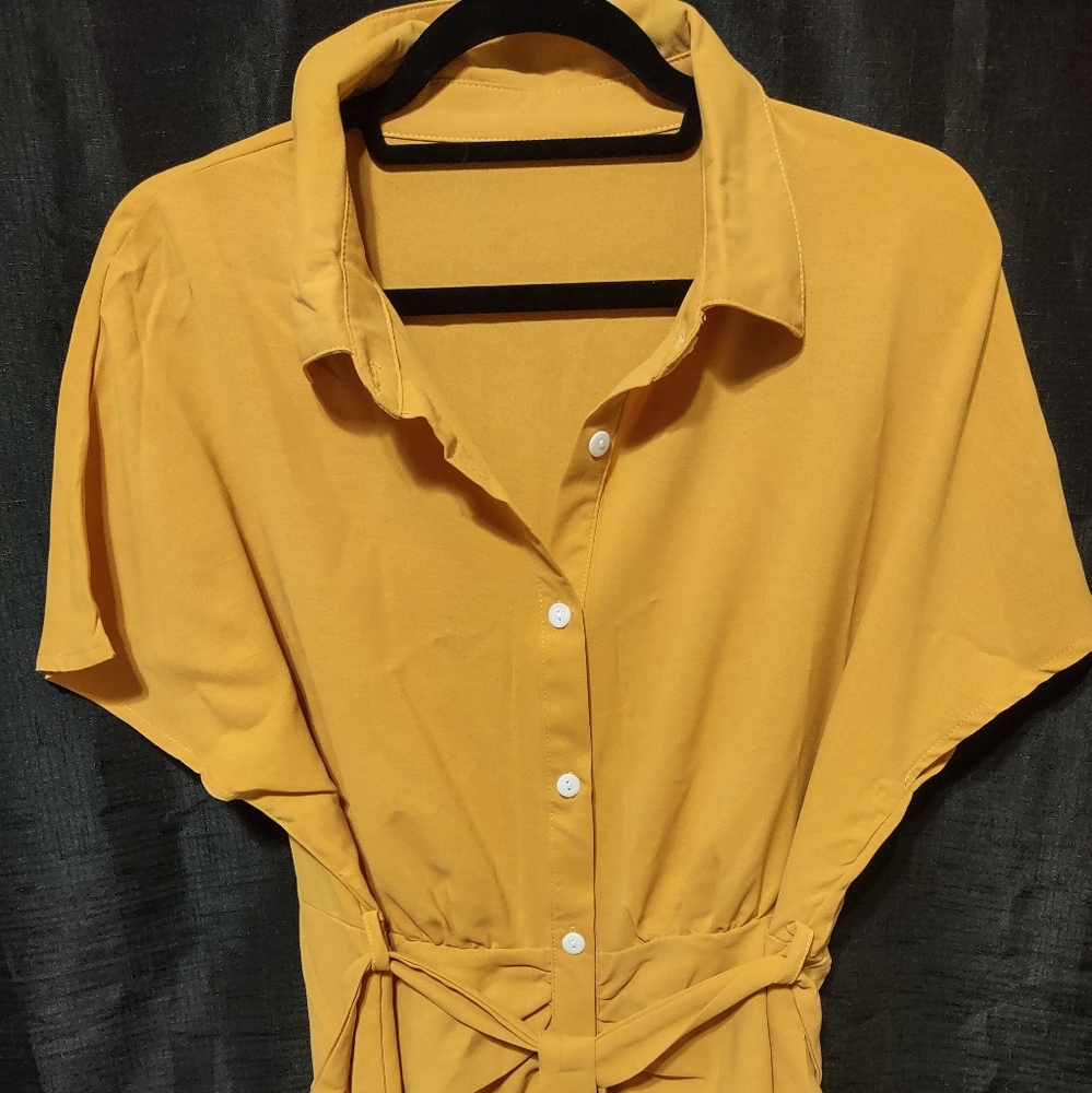 Mustard-gold Button down dress
